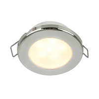 EuroLED75 Spring Clip Downlight Warm White Light with Stainless Steel Rim 24v