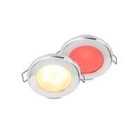 EuroLED75 Spring Clip Downlight Warm White/Red with Stainless Steel Rim 12v