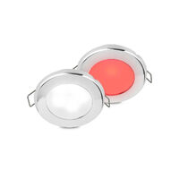 EuroLED75 Spring Clip Downlight White/Red with Stainless Steel Rim 12v