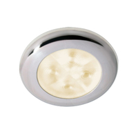 Round Courtesy Lamp Warm White LED Stainless Steel Rim 12v