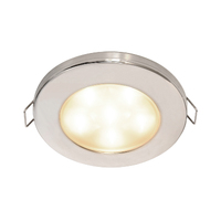 EuroLED95 Spring Clip Downlight Warm White Light with Stainless Steel Rim 12/24v