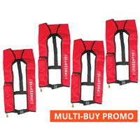 Multi-Buy 4x Offshore 150 Manual Inflatable Jackets Red