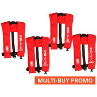 Multi-Buy 4x Pacific 150 Manual Inflatable Lifejackets Red