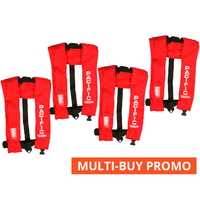 Multi-Buy 4x Pacific 150 Adult Automatic Inflatable Lifejackets Red