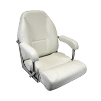 Mojo Deluxe Flip-Up Helm Boat Seat Off-White