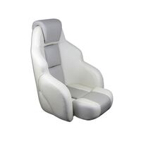 RS56 Blue-Water High Back Flip-Up Boat Seat Off-White/Mid Grey