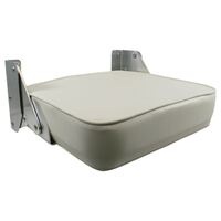 Flip-Up Folding Jump Boat Seat White with Polished Aluminium Hinges