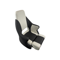 MB70 Helm Boat Seat with Flip Up Bolster Off White / Carbon Black