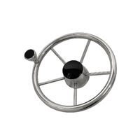 Steering Wheel Stainless Steel 5 Spoke with Knob 280mm