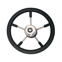 Steering Wheel V57B 350mm 5 Spk S/S Blk Grip