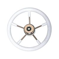Steering Wheel V57W 5 Spoke Stainless Steel White 350mm