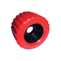 Wobble Roller Glossy Poly 73x110mm x 26mm Bore Red/Black