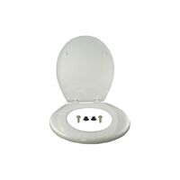 Large Size White Wooden Toilet Seat and Lid