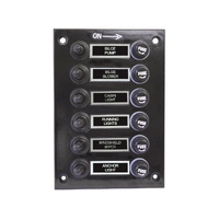 Splashproof Switch Panel with Boots 6 Gang