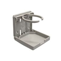Folding Drink Holder with Spring Loaded Arms Grey