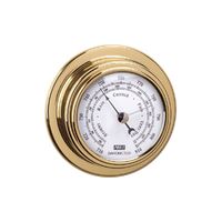Barometer Polished Brass White Face 70mm