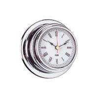 Clock Chrome Plated Brass White Face 70mm