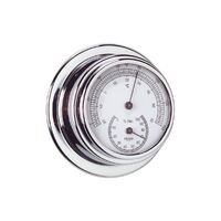 Thermometer & Hygrometer Chrome Plated Brass White Face 70mm