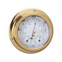 Barometer, Thermometer & Hygrometer Polished Brass White Face 120mm