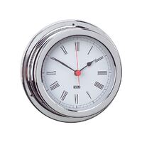 Clock Chrome Plated Brass White Face 120mm