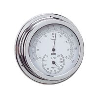 Thermometer & Hygrometer Chrome Plated Brass White Face 120mm