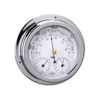 Barometer, Thermometer & Hygrometer Chrome Plated Brass White Face 120mm