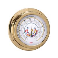 Barometer with Code Flags Polished Brass White Face 120mm