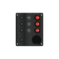 Wave Switch Panel with 3 Switches & Cig Socket 12V
