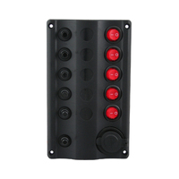 Wave Switch Panel with 5 Switches & Twin USB Socket 12V