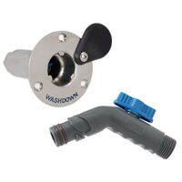 Deckwash Connector Stainless Steel with Angled Hose Adaptor and Tap