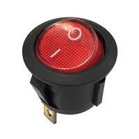 Round Rocker Switch with LED Indication Red 20A 12V