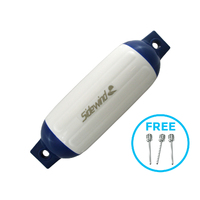 Sidewind R-Series Boat Fenders White with Blue Tops