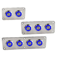 Stainless Steel Strip Switch Panels with Blue LED On/Off Switches