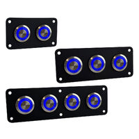 Black Stainless Steel Strip Panels with Stainless Steel Switches Blue LED