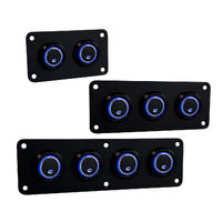 Black Coated Stainless Steel Strip Panels with Black Switches Blue LED