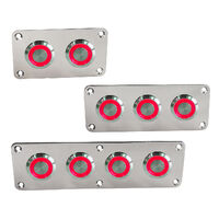 Stainless Steel Strip Switch Panels with Red LED On/Off Push Button Switches