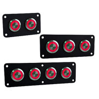Black Stainless Steel Strip Panels with Stainless Steel Push Button Switches Red LED