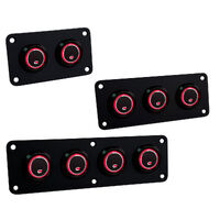 Black Coated Stainless Steel Strip Panels with Black Push Button Switches Red LED