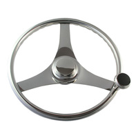 Steering Wheel Stainless Steel with Grips & Speed Knob