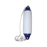 Boat Fender and Lanyard White with Blue Tops