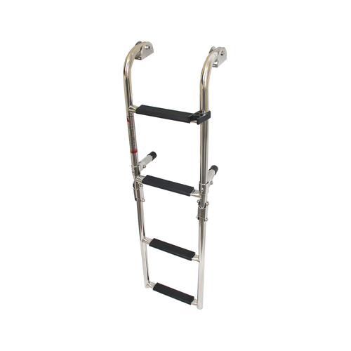 Portable 3 Step Boat Folding Boarding Ladder Gunwale Hook-On OPEN BOX